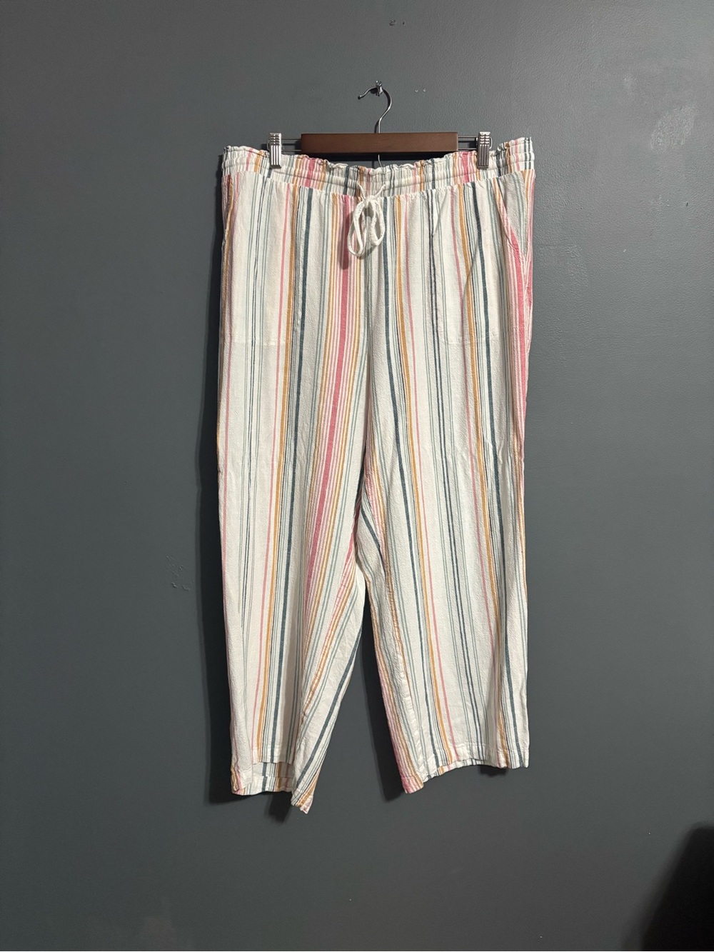Cato coastal colorful striped lightweight boho pants women’s XL